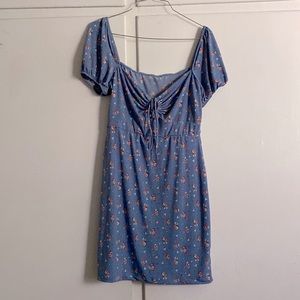 Blue baby flowers cute mini dress